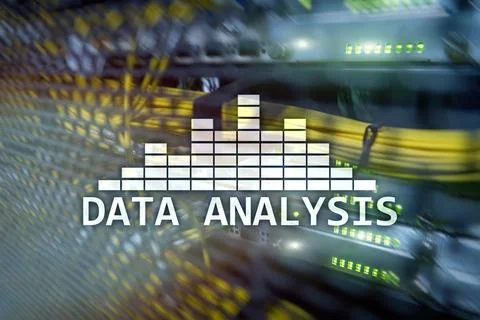 Big Data analysis text on server room background. Internet and modern techn.. Stock Photos