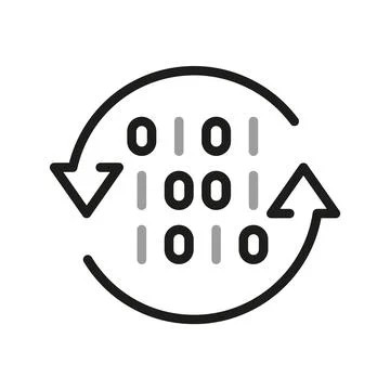 Big data analysis thin line icon. Data processing outline pictograms for webs Stock Illustration