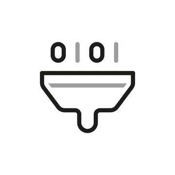 Big data analysis thin line icon. Data processing outline pictograms for webs Stockillustratie