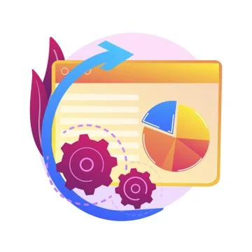 Big data analysis vector concept metaphor. Illustrazione stock