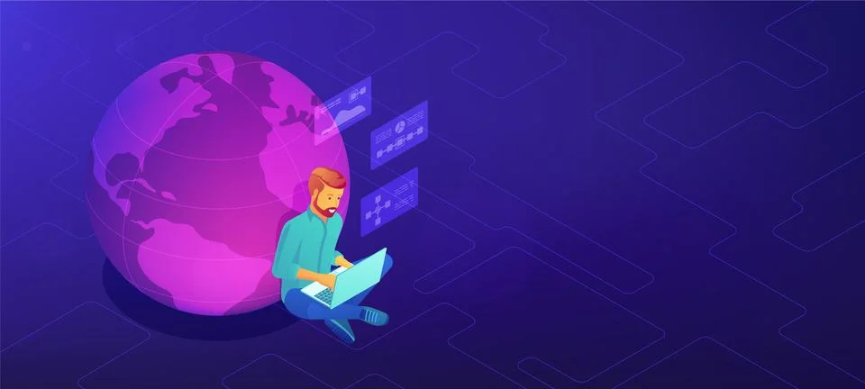 Big data analyst working concept Stock Illustration