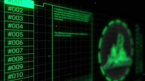 Big data analytic visualization on ui design screen. 3D animation background Stock Footage 131077380