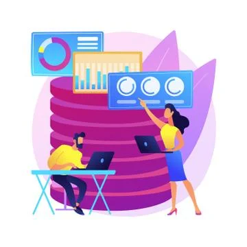 Big data analytics abstract concept vector illustration. Stock Illustration