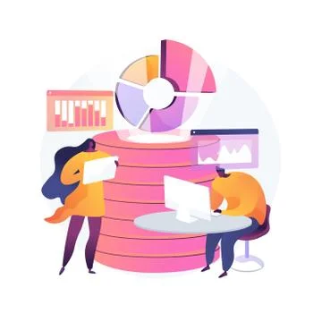 Big data analytics abstract concept vector illustration. Stock Illustration