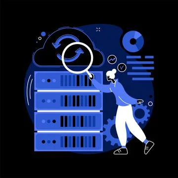 Big data analytics abstract concept vector illustration. Illustrazione stock