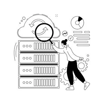 Big data analytics abstract concept vector illustration. 스톡 일러스트