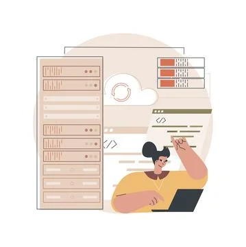 Big data analytics abstract concept vector illustration. Illustrazione stock