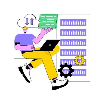 Big data analytics abstract concept vector illustration. Illustrazione stock