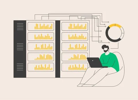 Big data analytics abstract concept vector illustration. Stock Illustration