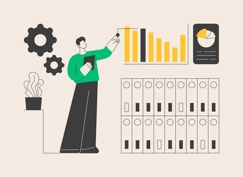 Big data analytics abstract concept vector illustration. Stock Illustration