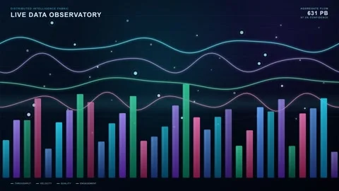 Big Data Analytics Abstract Visualization | 4K Seamless Loop Background 스톡 동영상 344031125
