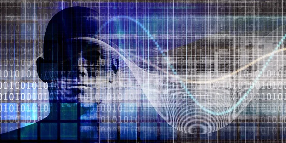 Big Data Analytics and Artificial Intelligence Processing Stock Illustration