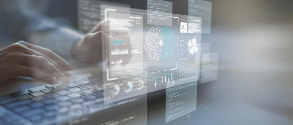 Big Data Analytics and Business Intelligence Dashboard Interface in Digital E Stock Photos