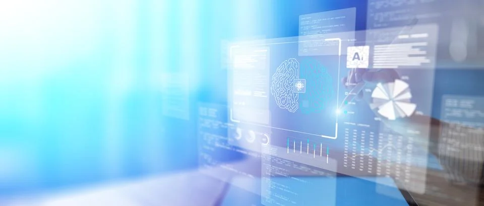 Big Data Analytics and Business Intelligence Dashboard Interface in Digital E Stock Photos