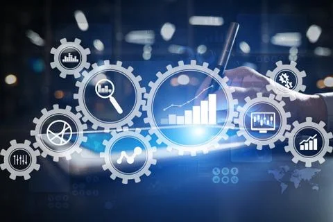 Big data analytics. BI business intelligence concept with chart and graph icons Stock Photos