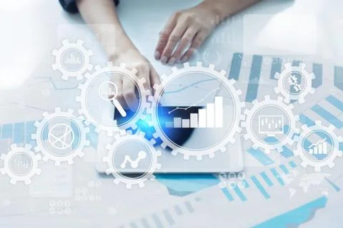 Big data analytics. BI business intelligence concept with chart and graph icons Stock Photos