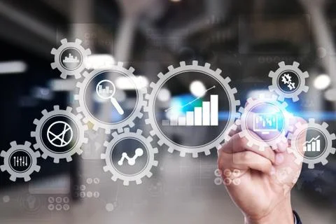 Big data analytics. BI business intelligence concept with chart and graph icons Stock Photos