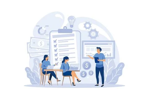 Big data analytics. Big data from different sources chart or graph visualiz.. Illustrazione stock