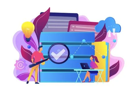 Big data analytics concept vector illustration. Illustrazione stock