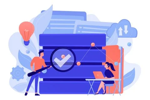 Big data analytics concept vector illustration. Illustrazione stock