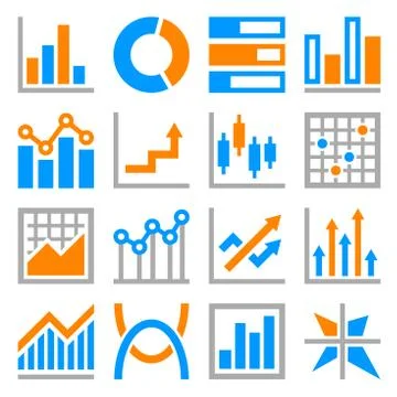 Big Data Analytics Icons Set on White Background. Vector Stock Illustration