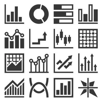 Big Data Analytics Icons Set on White Background. Vector Stock Illustration