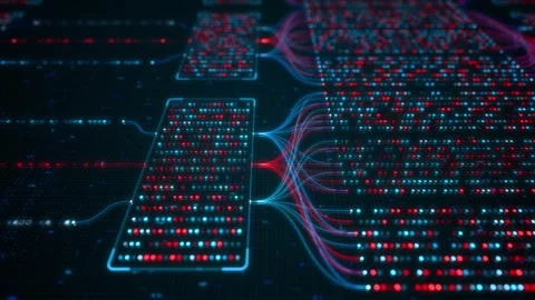 Big Data Analytics Neural Network Data Flow Visualization, AI Machine Learning 스톡 동영상 324617215