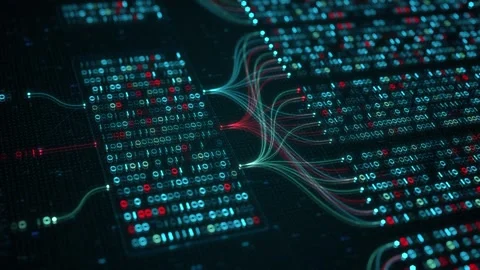 Big Data Analytics, Neural Network Data Flow Visualization, AI Machine Learning Stock Footage 324854553