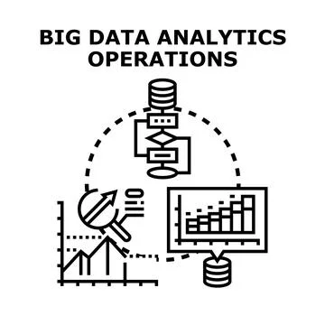 Big data analytics operations concept diagram Stock Illustration