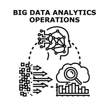 Big data analytics operations technology concept Stock Illustration