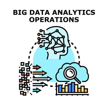 Big data analytics operations technology concept Stock Illustration