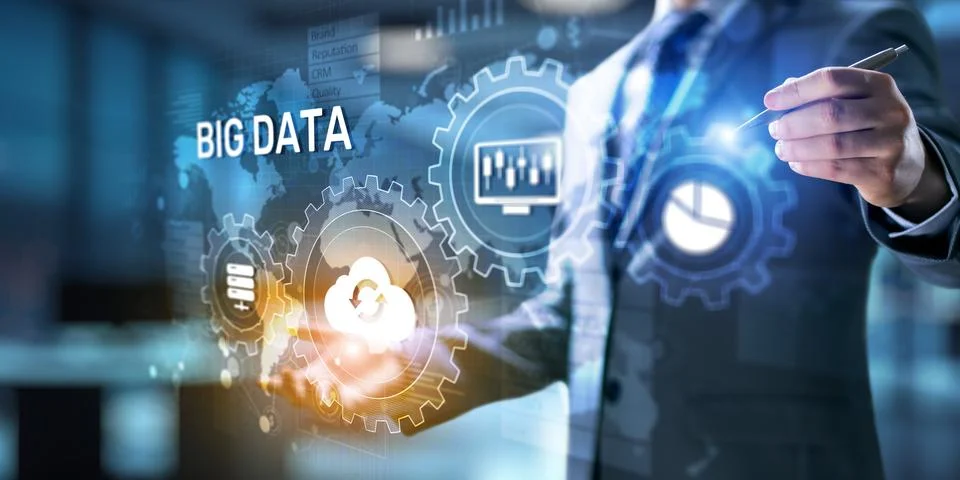 Big data analytics platform, business intelligence and modern technology conc Stock-Fotos