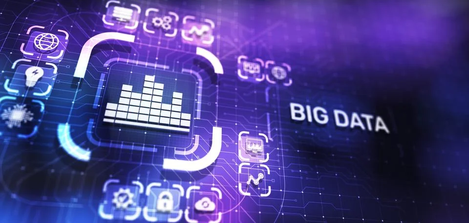 Big data analytics platform, business intelligence and modern technology conc Stock-Fotos