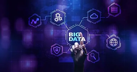 Big data analytics platform, business intelligence and modern technology conc Stock-Fotos