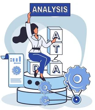 Big data analytics. Process of analyzing complex data sources for effective イラスト素材