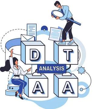 Big data analytics. Process of analyzing complex data sources for effective イラスト素材