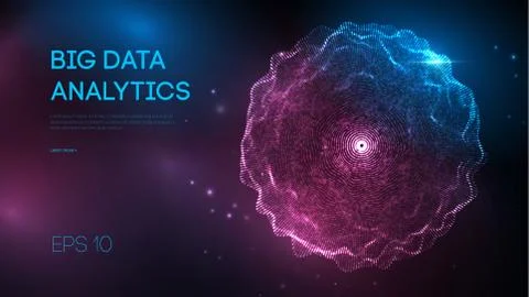 Big data analytics vector. Future technology concept. Web design. Digital data Illustrazione stock