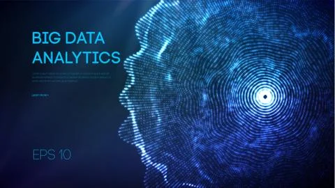 Big data analytics vector. Future technology concept. Web design. Digital data Stock Illustration