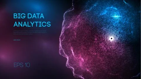 Big data analytics vector. Future technology concept. Web design. Digital data Illustrazione stock