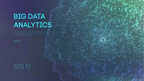 Big data analytics vector. Future technology concept. Web design. Digital data Stock Illustration