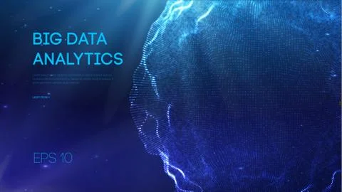 Big data analytics vector. Future technology concept. Web design. Digital data Stock Illustration