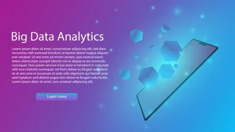 Big data analytics vector infographic,ai or artificial intelligence in smartp Stock Illustration