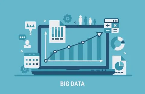 Big data analyzing Stock Illustration