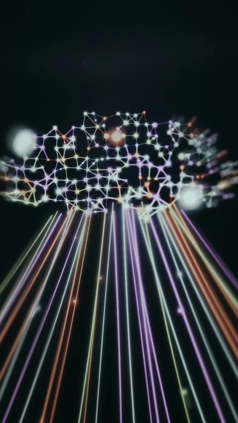 Big data and AI concept shown through futuristic digital graphic Stock Footage 335881031