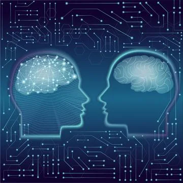 Big data and artificial intelligence concept. Stock Illustration