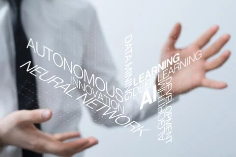 Big data and artificial intelligence concept. Machine learning and cyber mind Stock Photos