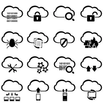 Big data and cloud computing Stock Illustration