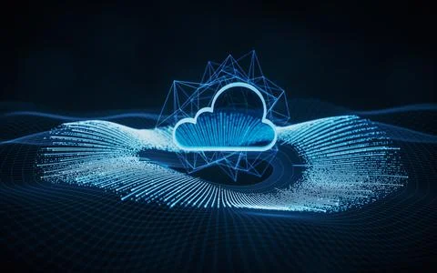 Big data and cloud computing, 3d rendering. Stock Illustration