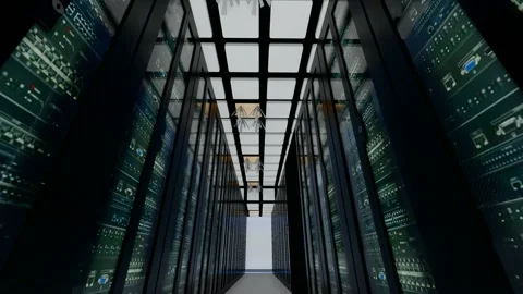 Big data and cloud service system computer room Stock Footage 231837647