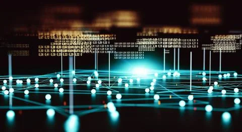 Big data and computing tools abstract background イラスト素材